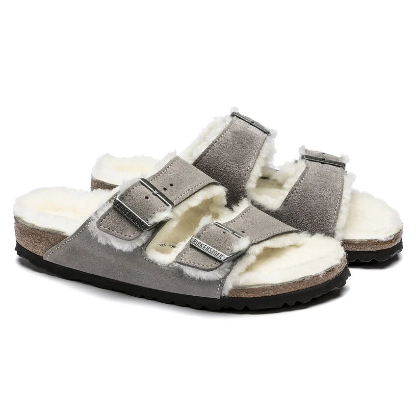 כפכפי בירקנשטוק | Birkenstock Arizona fur Grey