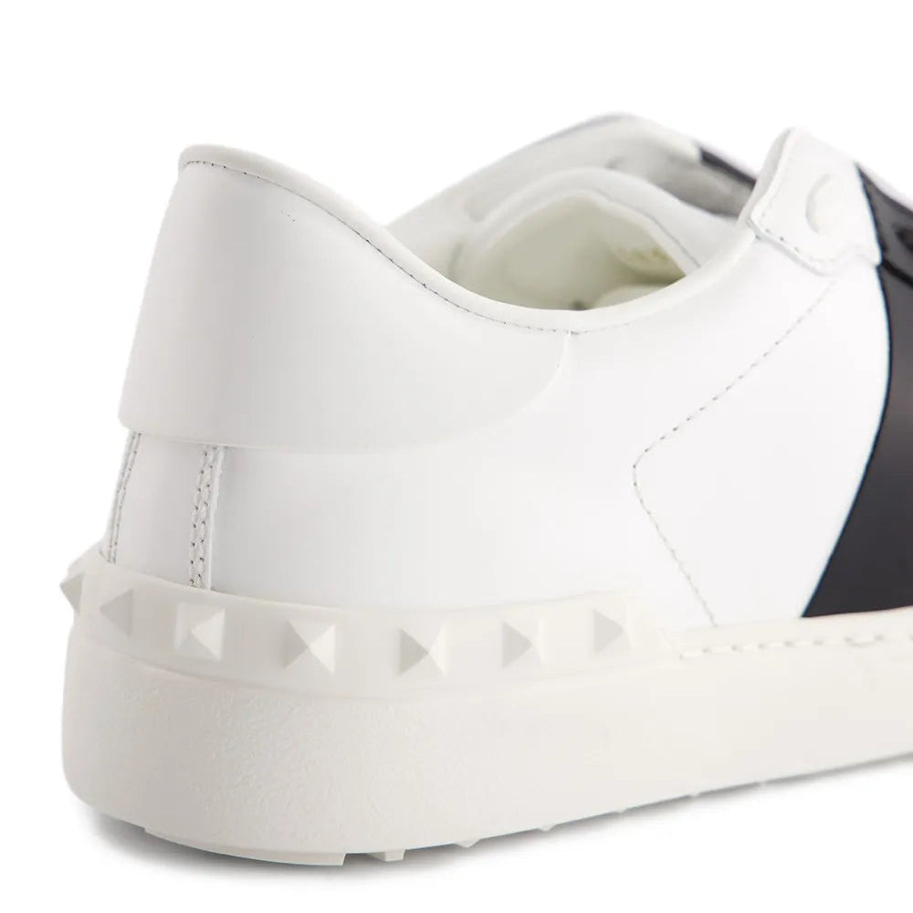נעל של ולנטינו בצבע לבן ושחור-Valentino CALFSKIN OPEN SNEAKER