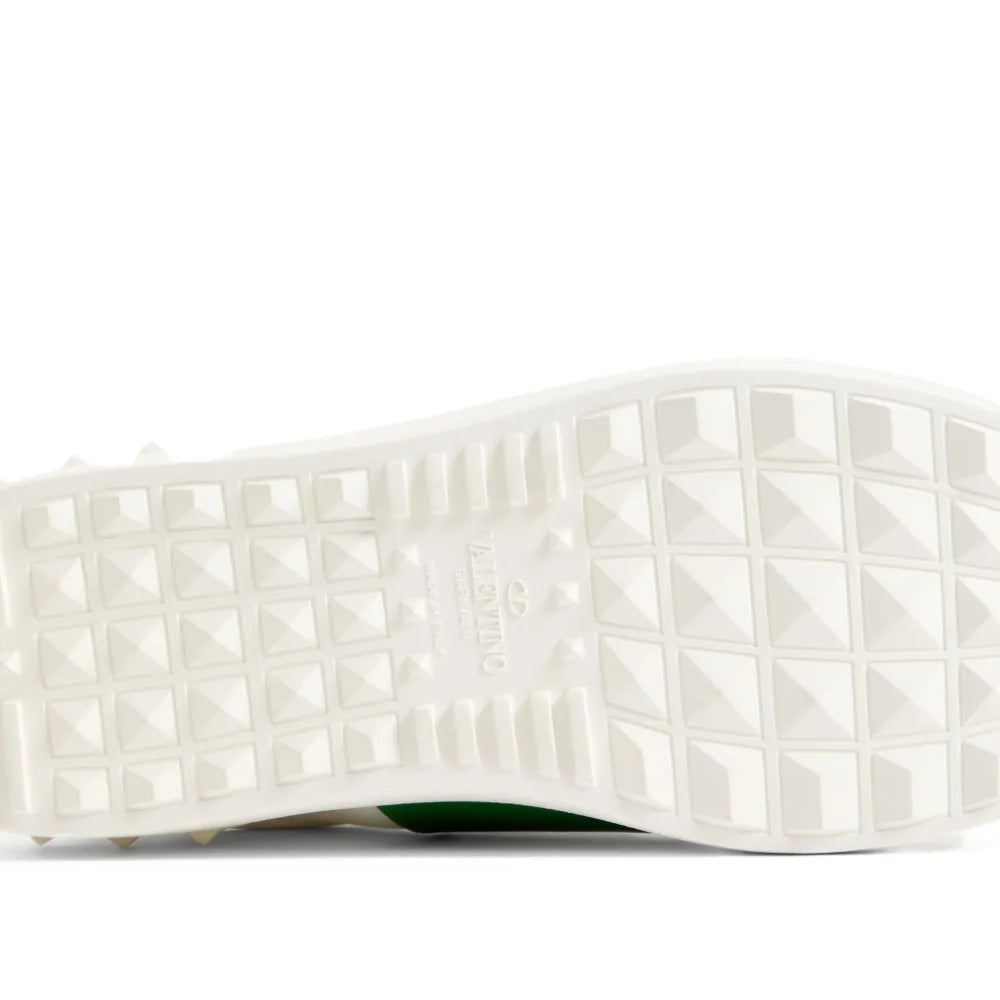 נעל של ולנטינו בצבע לבן וירוק – Valentino CALFSKIN OPEN SNEAKER