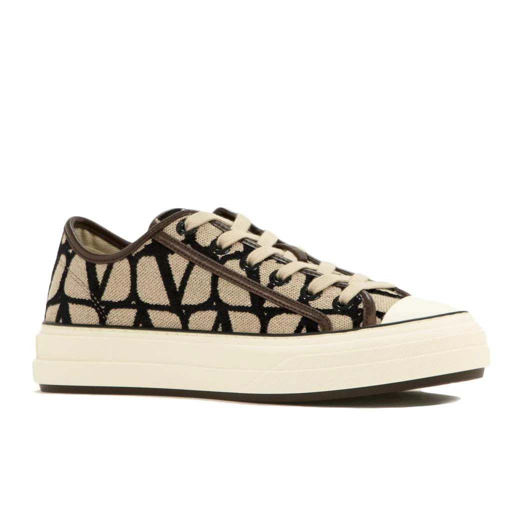 נעל של ולנטינו צבע בז' – Valentino TOILE ICONOGRAPHE SNEAKER