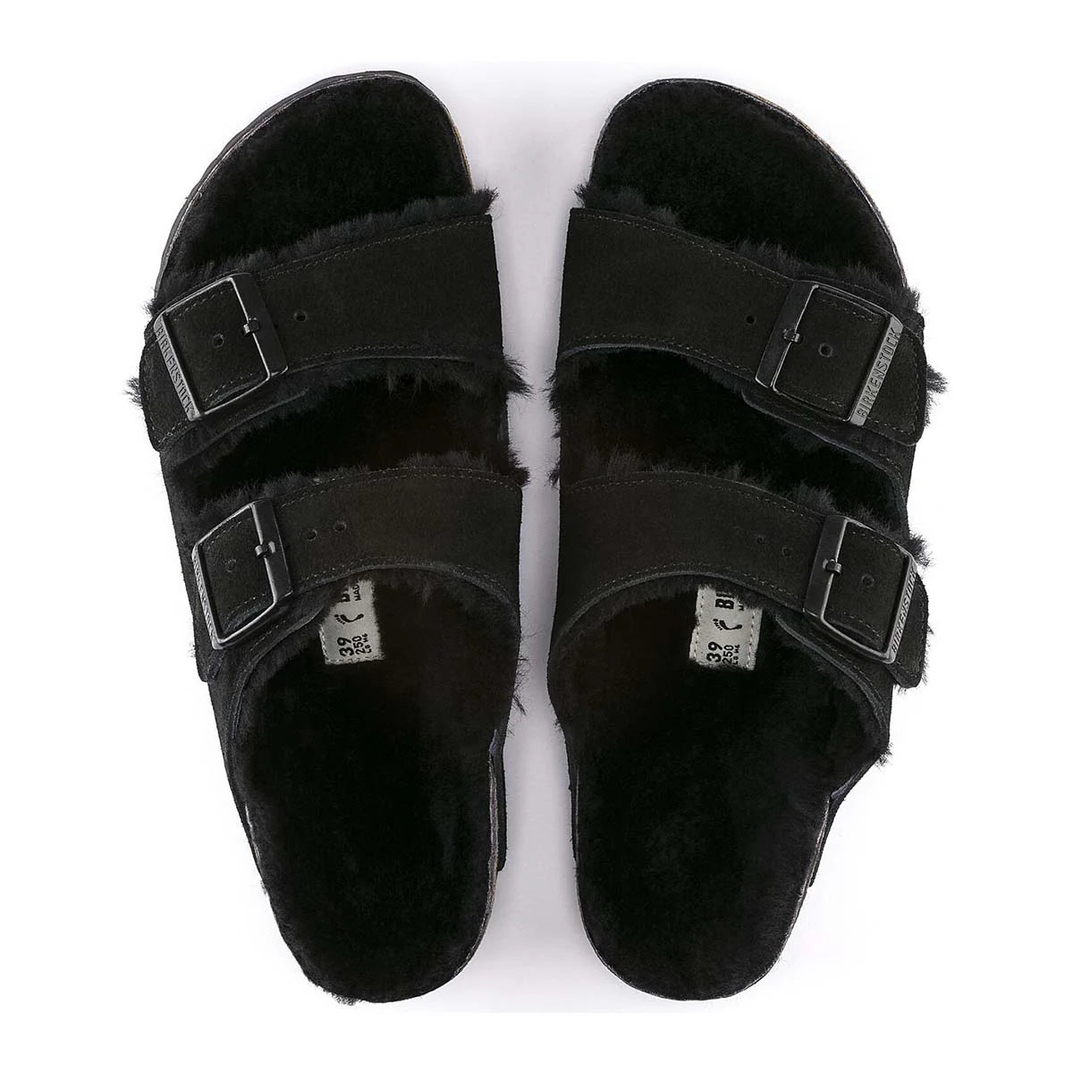 כפכפי בירקנשטוק | Birkenstock Arizona fur All Black