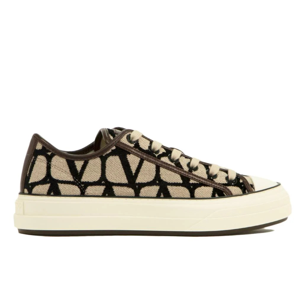 נעל של ולנטינו צבע בז' – Valentino TOILE ICONOGRAPHE SNEAKER