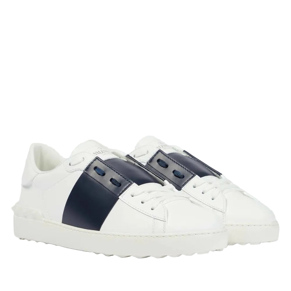 נעל של ולנטינו בצבע לבן וכחול - Valentino CALFSKIN OPEN SNEAKER