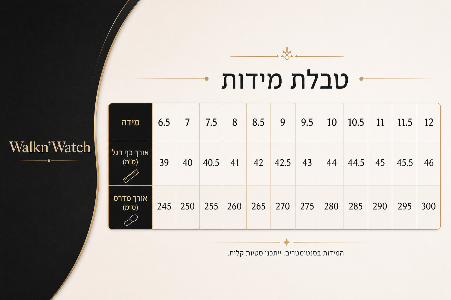 Size chart