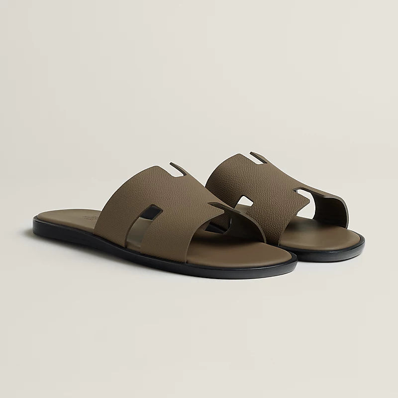 כפכף הרמס לגבר גווני חום אפור - Hermes Izmir sandal