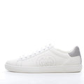 Gucci White Perforated Interlocking G Leather Ace Low Top