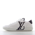 Louis Vuitton White Leather LV Logo Low Top Sneakers