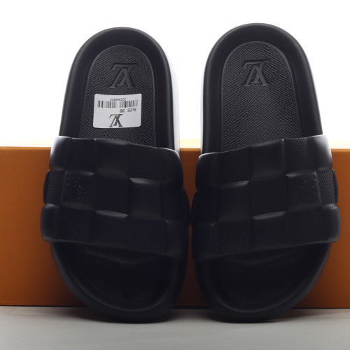 Louis Vuitton Black Rubber Waterfront Slide