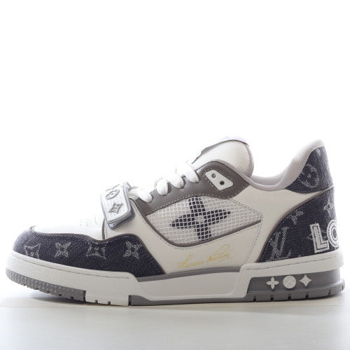 Louis Vuitton Trainer 'Velcro Strap - Grey Monogram Denim'