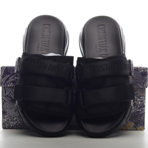 Christian Dior Black Fabric D-Wander Slides