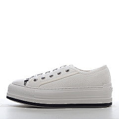 Walk'n'Dior White Canvas Platform Low Top