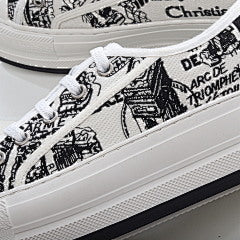Walk'n'Dior Low Embroidered Canvas White