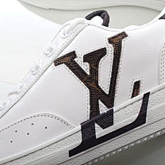 Louis Vuitton White Leather LV Logo Low Top Sneakers