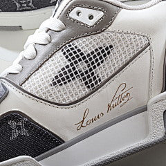 Louis Vuitton Trainer 'Velcro Strap - Grey Monogram Denim'