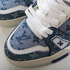 Louis Vuitton Trainer Monogram Denim White Blue