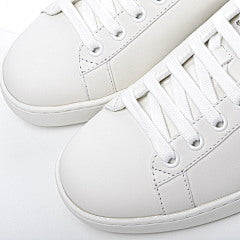 Gucci White Perforated Interlocking G Leather Ace Low Top