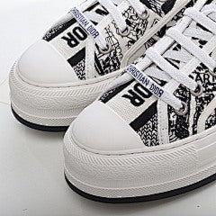 Walk'n'Dior Low Embroidered Canvas White