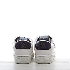 Louis Vuitton White Leather LV Logo Low Top Sneakers