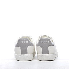 Gucci White Perforated Interlocking G Leather Ace Low Top