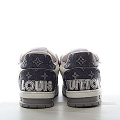 Louis Vuitton Trainer 'Velcro Strap - Grey Monogram Denim'