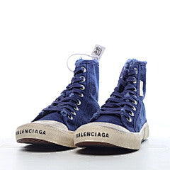 Balenciaga Paris High Destroyed Indigo