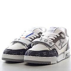 Louis Vuitton Trainer 'Velcro Strap - Grey Monogram Denim'