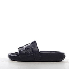 Louis Vuitton Black Rubber Waterfront Slide