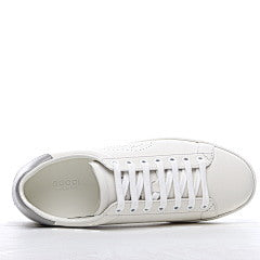 Gucci White Perforated Interlocking G Leather Ace Low Top