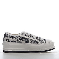 Walk'n'Dior Low Embroidered Canvas White