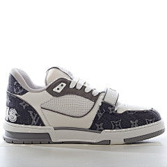 Louis Vuitton Trainer 'Velcro Strap - Grey Monogram Denim'