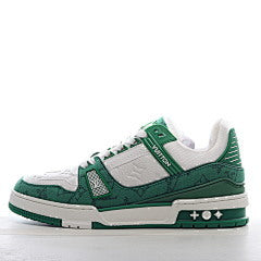 Louis Vuitton Trainer Green Monogram Denim White