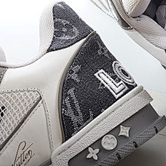 Louis Vuitton Trainer 'Velcro Strap - Grey Monogram Denim'